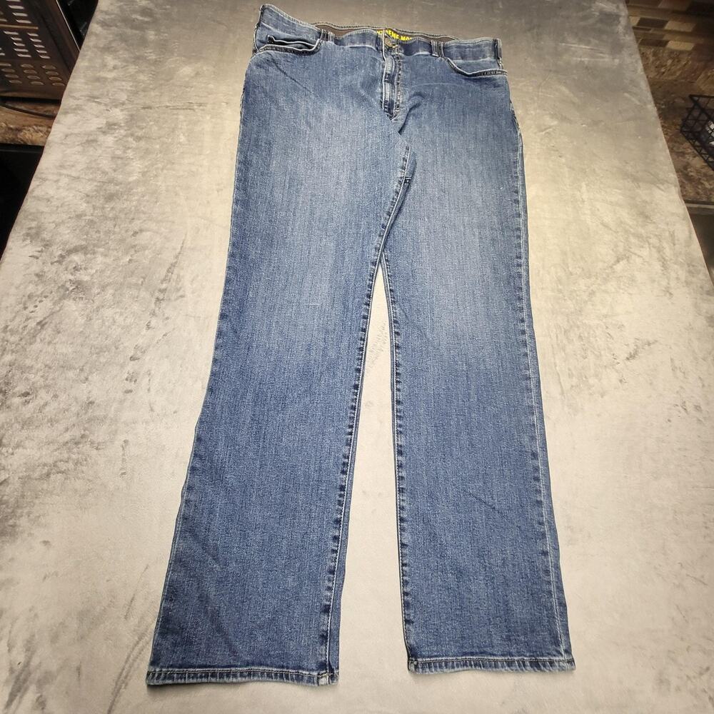 Lee Jeans Mens 42x34 Blue Straight Regular Fit Extreme Motion Denim Stretch